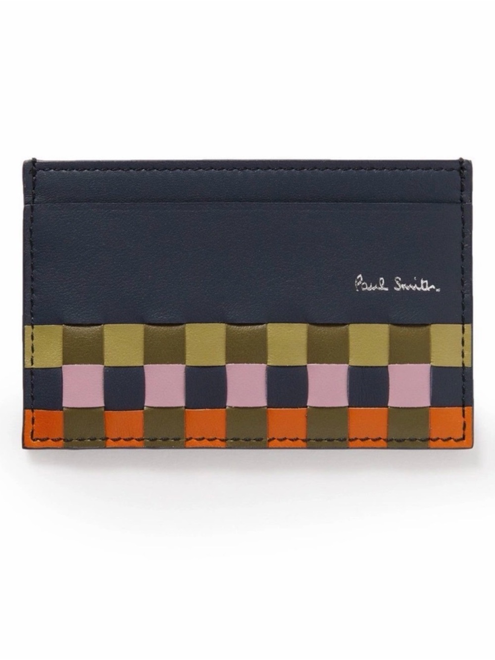 Paul Smith - Screen Check Woven Leather Cardholder